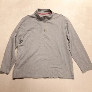 Faded Glory Mens 1/4 Zip Sweater XL 46-48 Gray 100% Cotton Pullover LS